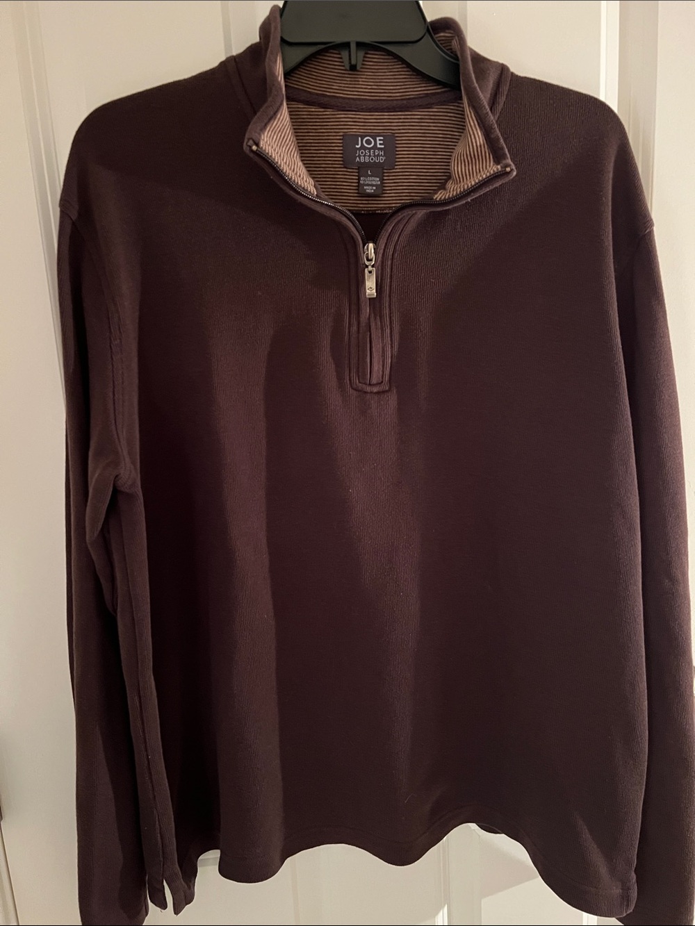 Joseph Abboud Men's Dark Brown Half-Zip Sweater